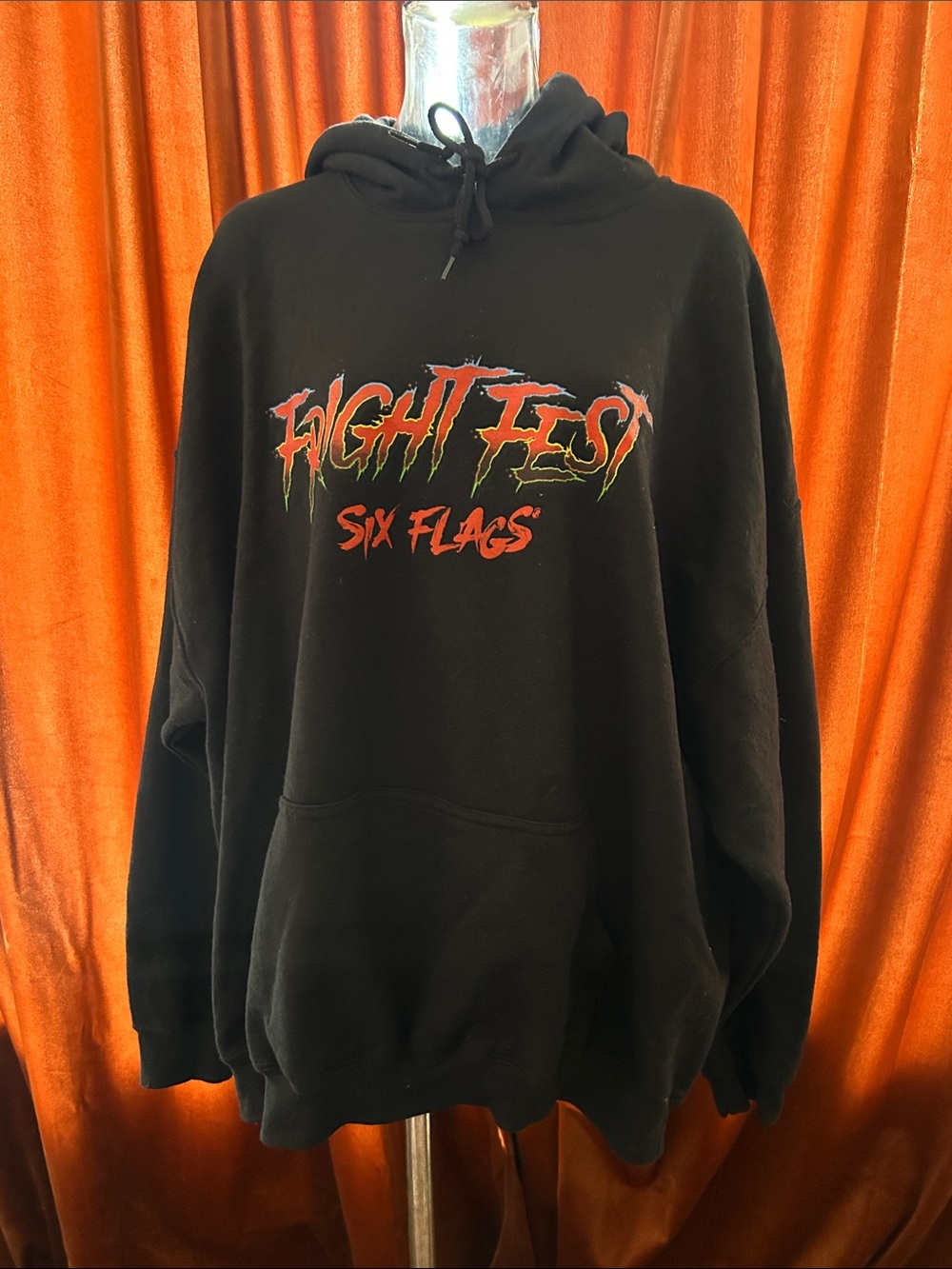 Six Flags Fright Fest Black Graphic Hoodie